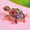 Fashionable brooch with crystal tortoise