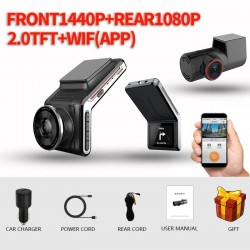 Sameuo U2000 - 4K - front / rear dash cam - WiFi - video recorder - night vision - parking monitorDash cams