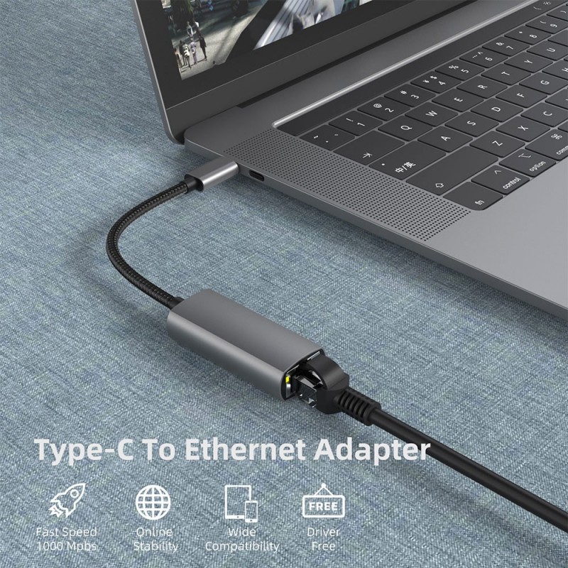 USB-C to RJ45 - Lan adapter - for MacBook Pro Samsung type-C - network card - Ethernet