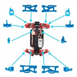 Metal steering swing arm base - C rear Hub seat - servo pull rod - for WLtoys-S 1:14 144001 RC car