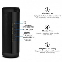 Wireless Bluetooth speaker - mini column box - TF card - waterproof - with torch