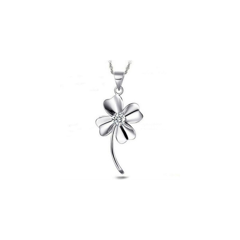 Pendant with crystal four-leaf clover - with necklaceNecklaces
