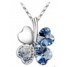 Pendant with crystal four-leaf clover - with necklace