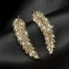 Crystal feathers - elegant stud earrings