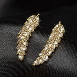 Crystal feathers - elegant stud earrings