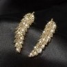 Crystal feathers - elegant stud earrings