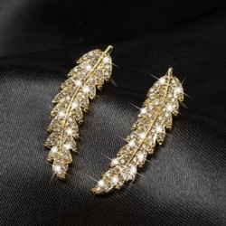 Crystal feathers - elegant stud earrings