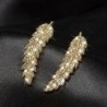 Crystal feathers - elegant stud earrings
