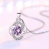 Crystal four-leaf clover - 925 sterling silver necklace - 45cm