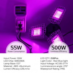 Plant grow light - AC86-265V - E27 - 80W / 500W / 600W - LED - full spectrum