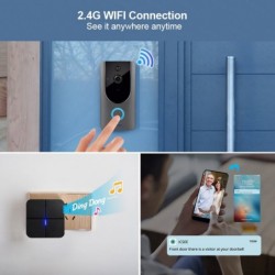 KERUI - 1080P - smart WiFi doorbell - chime - 2MP camera - video intercom
