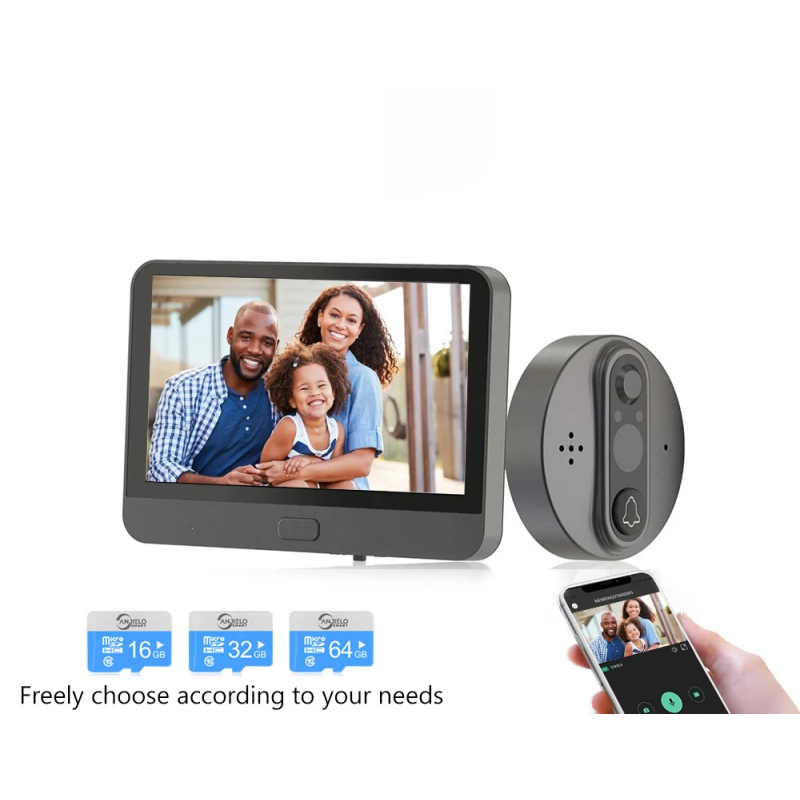 Smart video doorbell - with peephole / PIR motion detection / APP / WiFi - remote control Smart video doorbell - with peephole / PIR motion detection / APP / WiFi - remote control