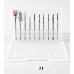 Ceramic rotary drill bits - cone tips - for electric manicure / pedicure machine - 10 pieces