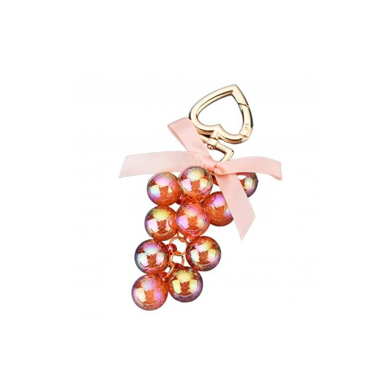 Crystal grapes - keychain with ribbon bowknotKeyrings