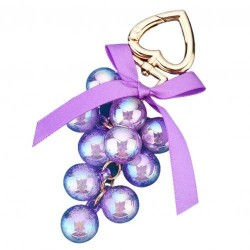 Crystal grapes - keychain with ribbon bowknotKeyrings
