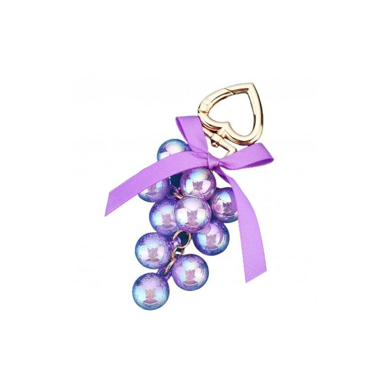 Crystal grapes - keychain with ribbon bowknotKeyrings