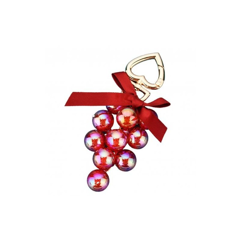 Crystal grapes - keychain with ribbon bowknotKeyrings