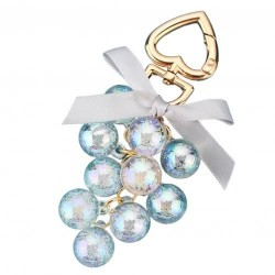 Crystal grapes - keychain with ribbon bowknotKeyrings