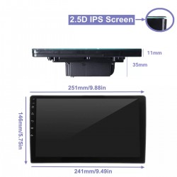 Android 8 - DIN-2 car radio - 10.1" touch screen - GPS - BLUETOOTH - FM - WIFI - MP3 - MIRRORLINKRadio