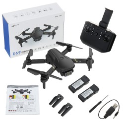 FLYHAL E69 - WIFI - FPV - 1080P HD Wide Angle Camera - Foldable - RC Drone Quadcopter - RTF