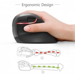 Delux M618Mini GX - 2.4GHz - 6 buttons - wireless mouse - vertical - ergonomic - USBMouses