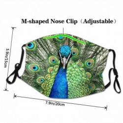 Protective face / mouth mask - reusable - waterproof - green peacock print