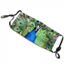 Protective face / mouth mask - reusable - waterproof - green peacock print
