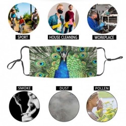 Protective face / mouth mask - reusable - waterproof - green peacock print