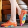 Fashionable loafers - flat shoes - with rainbow soles / laces - genuine leather