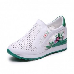 Trendy high platform loafers - slip-on - with floral printShoes
