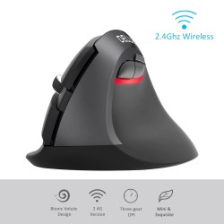 Delux M618Mini GX - 2.4GHz - 6 buttons - wireless mouse - vertical - ergonomic - USBMouses