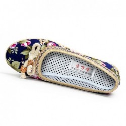 Classic flat loafers - slip-on sneakers - with floral print