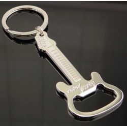 Guitar shaped bottle opener - metal keychain