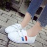 Classic white sneakers - flat loafers with velcro