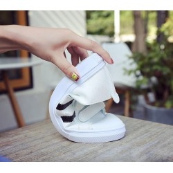 Classic white sneakers - flat loafers with velcro