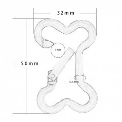 Multifunction carabiner - aluminum buckle - keychain - 10 pieces
