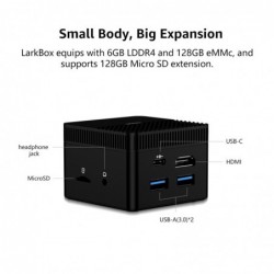CHUWI - LarkBox - 4K mini PC Intel Celeron - J4115 Quad Core - HD USB-C - 6GB RAM 128GB ROM - Windows 10 - desktop computer
