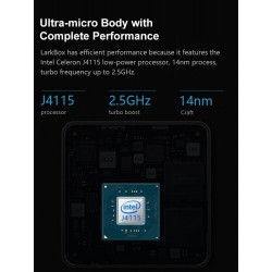 CHUWI - LarkBox - 4K mini PC Intel Celeron - J4115 Quad Core - HD USB-C - 6GB RAM 128GB ROM - Windows 10 - desktop computer