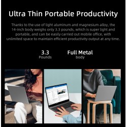 CHUWI GemiBook Pro - 14 inch - 2K - 12GB RAM 256GB - SSD - Windows 10 - computer with backlit / keyboard
