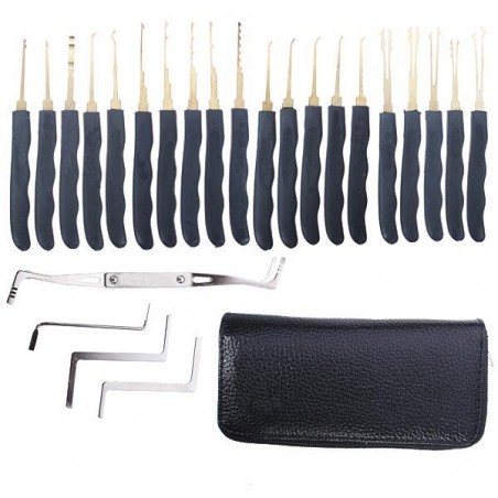 Professional locksmith single hook lock pick set - 24 pieces