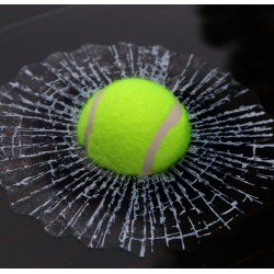 Tennis ball - cracked window - car sticker