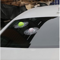 Tennis ball - cracked window - car sticker