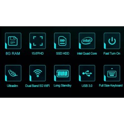 Laptop 5.6 inch - 8GB RAM / 1TB / 512G / 256G / 128G SSD - Windows 10