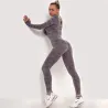 Camouflage fitness set - seamless - long sleeve shirt / leggings