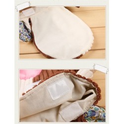 Plush school backpack - pink owl