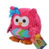 Plush school backpack - pink owl