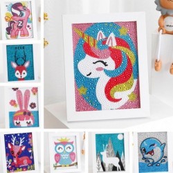 Diamond painting by numbers - deer / unicorn / owl - kids arts craft