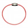 Stainless steel wire keyring - round rope - screwable connector