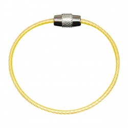 Stainless steel wire keyring - round rope - screwable connector