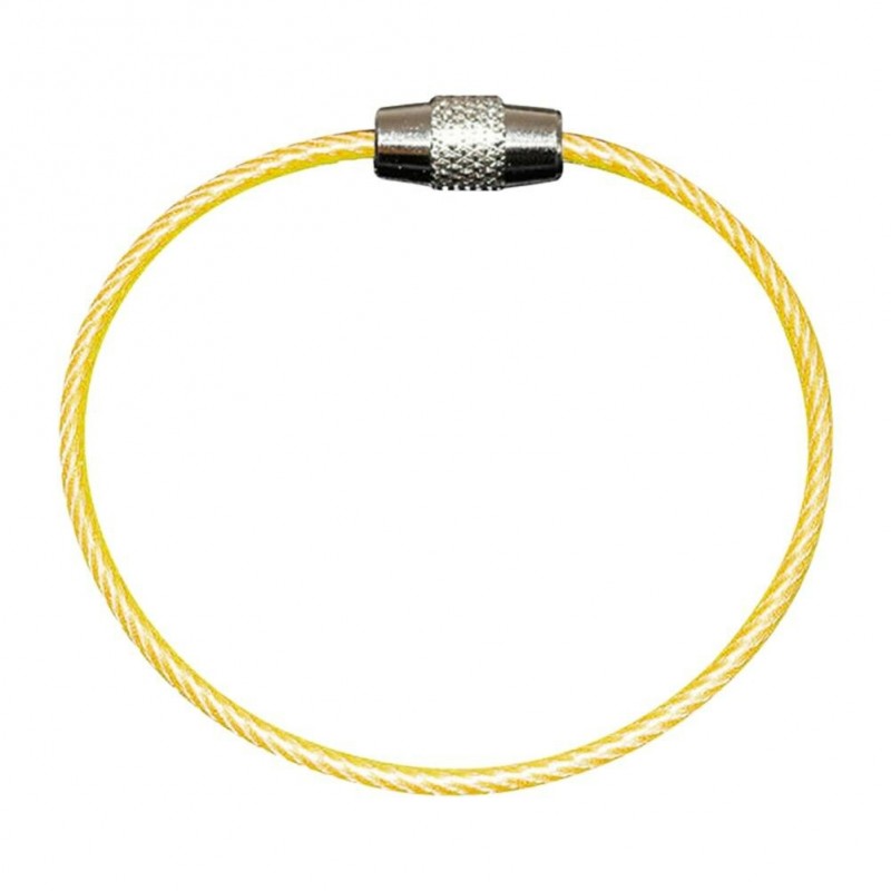 Stainless steel wire keyring - round rope - screwable connector